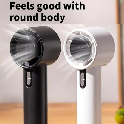 100-gear 1200mAh High Speed Handheld Fan Bladeless Mini Digital Display Small Fan, 1200mAh