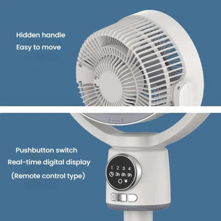 Air Circulation Fan Turbo Light Convection Standing Fan Remote Control Timer Floor Fan, USB Plug, Rechargeable