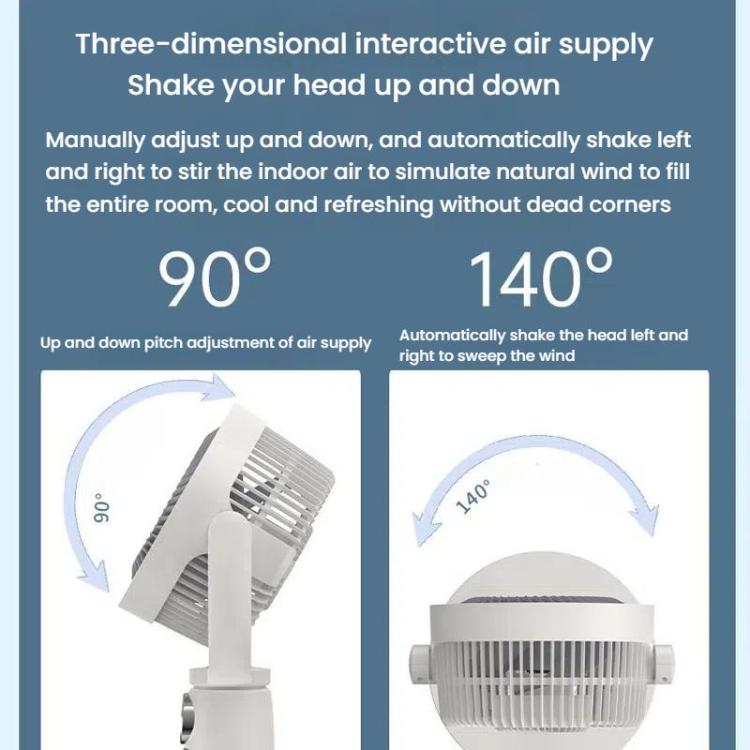 Air Circulation Fan Turbo Light Convection Standing Fan Remote Control Timer Floor Fan, USB Plug, Rechargeable