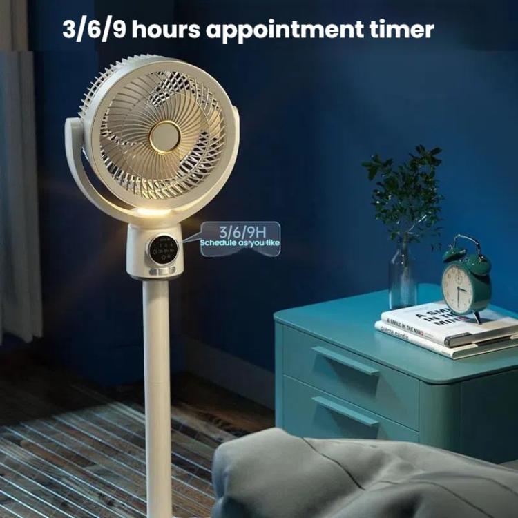 Air Circulation Fan Turbo Light Convection Standing Fan Remote Control Timer Floor Fan, USB Plug, Rechargeable