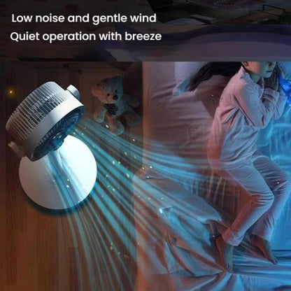 Air Circulation Fan Turbo Light Convection Standing Fan Remote Control Timer Floor Fan, USB Plug, Rechargeable