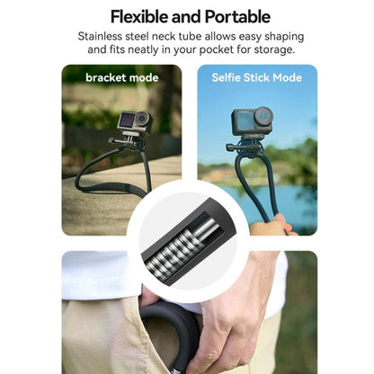 TELESIN Action Camera Neck Holder SE2.0 POV Perspective Bracket With Adjustable Chest Strap, SE2.0 Black, SE2.0 Gray