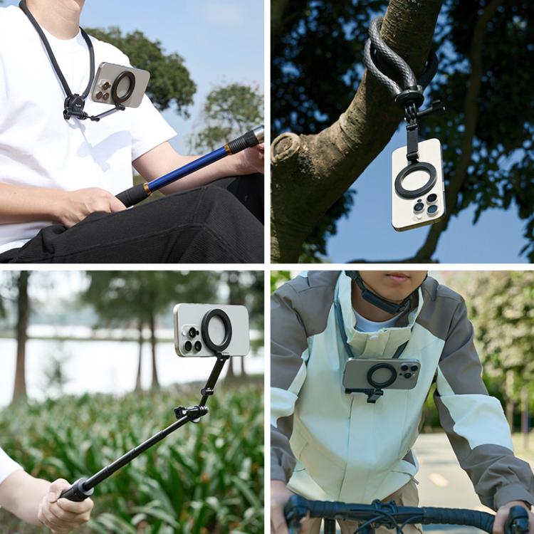 TELESIN Mobile Phone Magnetic Stand Two Claw Adapter Compatible with Chest Strap, Backpack Clip, Neck Mount, Phone Magnetic Stand