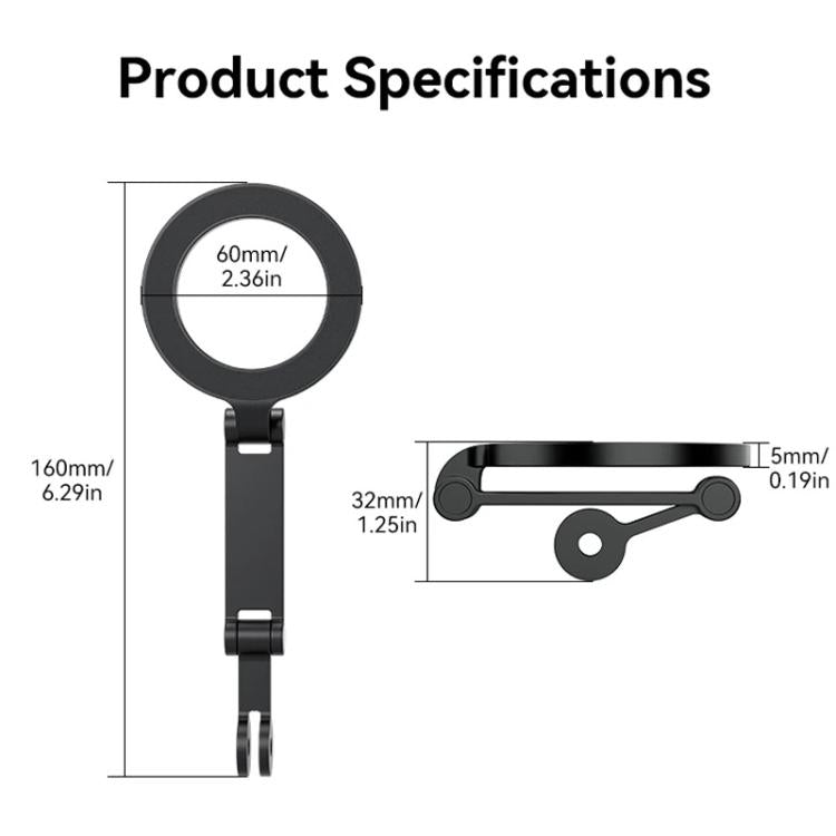 TELESIN Mobile Phone Magnetic Stand Two Claw Adapter Compatible with Chest Strap, Backpack Clip, Neck Mount, Phone Magnetic Stand