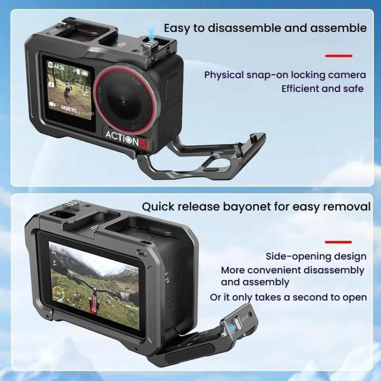For DJI Osmo Action 5 Pro / 4 / 3 HEPAIL AC70 Metal Rabbit Cage, AC70