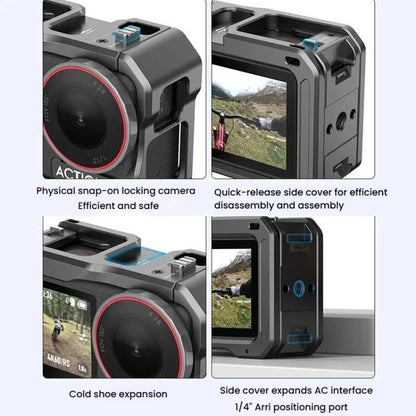 For DJI Osmo Action 5 Pro / 4 / 3 HEPAIL AC70 Metal Rabbit Cage, AC70