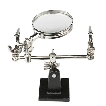 60mm Magnifying Glass With Auxiliary Clamp Soldering Iron Repair Circuit Board Desktop Magnifying Glass, 5X With Auxiliary Clamp