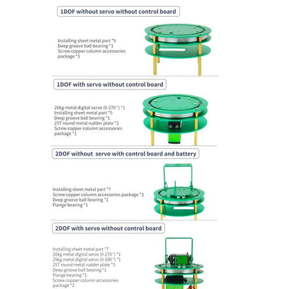 Electric Platform For Robot Car, Yahboom 1DOF  Green, Yahboom 1DOF With Servo Green, Yahboom 2DOF Green, Yahboom 2DOF With Servo Green, Yahboom 1DOF Black, Yahboom 1DOF With Servo  Black, Yahboom 2DOF  Black, Yahboom 2DOF With Servo Black