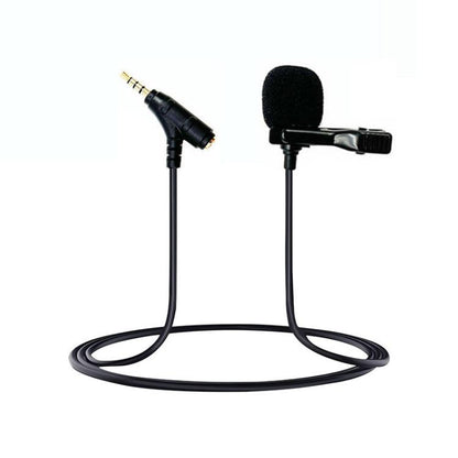 3.5mm TRRS Lavalier Microphone with Earphone Monitoring Jack Clip-on Lapel Mic, 1.5m