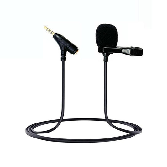 3.5mm TRRS Lavalier Microphone with Earphone Monitoring Jack Clip-on Lapel Mic, 1.5m
