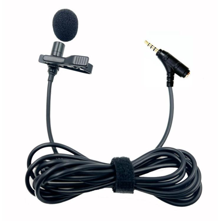 3.5mm TRRS Lavalier Microphone with Earphone Monitoring Jack Clip-on Lapel Mic, 1.5m