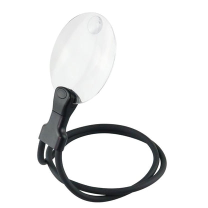 5/10X Multi-Function Desktop Magnifying Glass HD Jewelry Carving Repair Workbench Magnifying Glass, 5/10X Hanging (Black)