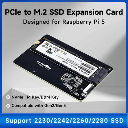 Yahboom PCIe To M.2 Adapter Expansion Board For Raspberry Pi 5 NVMe Expansion Board, Separate Board, Board + 256G SSD