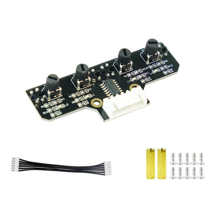 Yahboom 4 Channel Infrared Tracking Sensor Module For Smart Car Robot, Module, Module+ 6Pin Cable, With 6Pin Cable+16mm Copper Column, With 6Pin Cable+23mm Copper Column, Module+DuPont Cable, With DuPont Cable+16mm Copper Column