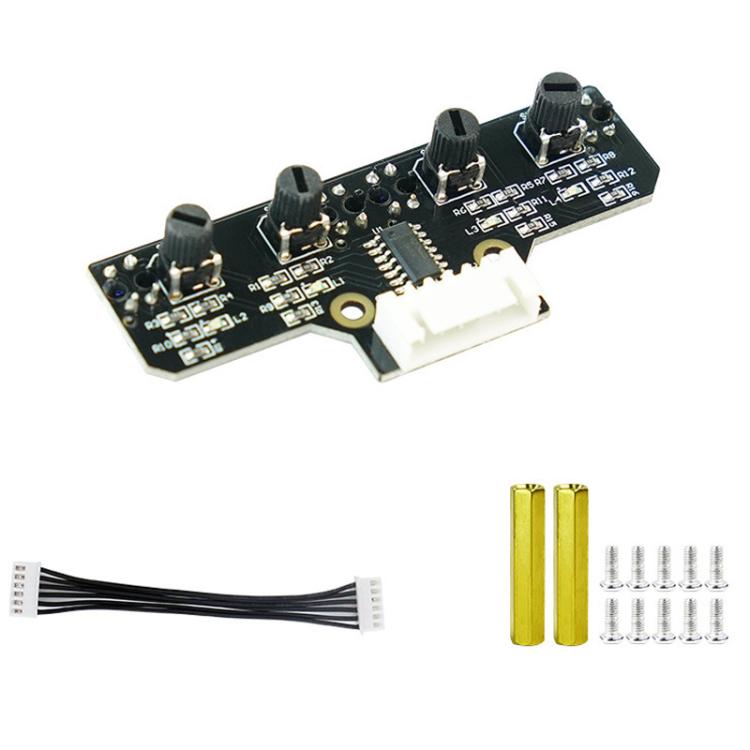 Yahboom 4 Channel Infrared Tracking Sensor Module For Smart Car Robot, Module, Module+ 6Pin Cable, With 6Pin Cable+16mm Copper Column, With 6Pin Cable+23mm Copper Column, Module+DuPont Cable, With DuPont Cable+16mm Copper Column
