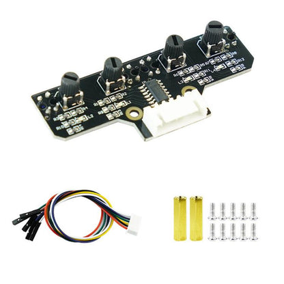Yahboom 4 Channel Infrared Tracking Sensor Module For Smart Car Robot, Module, Module+ 6Pin Cable, With 6Pin Cable+16mm Copper Column, With 6Pin Cable+23mm Copper Column, Module+DuPont Cable, With DuPont Cable+16mm Copper Column
