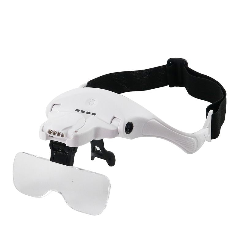 USB Charging LED Light Touch Switch Mechanical Repair Head Mounted Magnifier, 9892TSC1