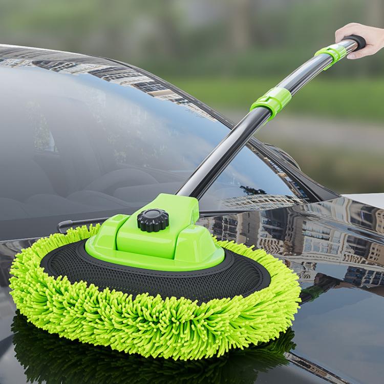 SUITU LS-444 Three-section Curved Car Wash Brush Chenille Car Wash Mop, Black Green