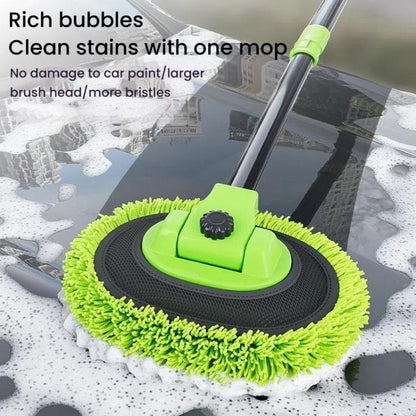 SUITU LS-444 Three-section Curved Car Wash Brush Chenille Car Wash Mop, Black Green