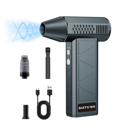 SUITU ST-8113 Outdoor Turbine Fan Home Lithium-ion Dust Blower Handheld Hair Dryer, Blower Gray, Blower Black, Blower+Vacuum Cleaner Gray, Blower+Vacuum Cleaner Black