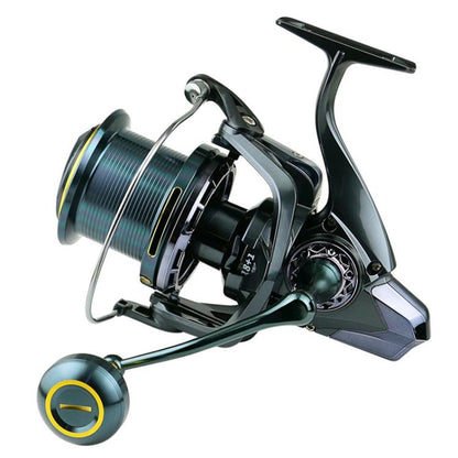 Guide Rod Structure All-Metal Spinning Reel Zero Backlash 4.7:1 Gear Ratio, Screw-In Handle for Surf Casting & Anchoring, YUMOSHI TC9000, YUMOSHI TC10000, YUMOSHI TC12000, YUMOSHI TC14000