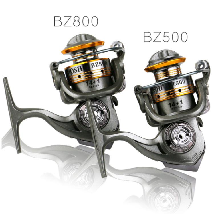 Zero-Gap Mini Spinning Reel for Rock/Ice/Raft/Lure Fishing, 5.2:1 Gear Ratio, YUMOSHI BZ500, YUMOSHI BZ800
