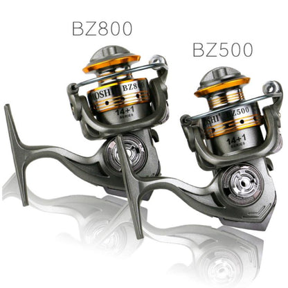 Zero-Gap Mini Spinning Reel for Rock/Ice/Raft/Lure Fishing, 5.2:1 Gear Ratio, YUMOSHI BZ500, YUMOSHI BZ800