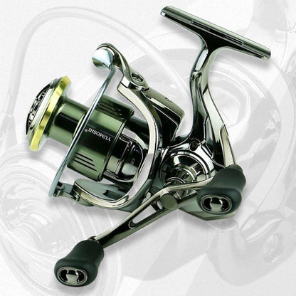 Dual Handle Zero-Gap Spinning Reel Balanced Anti-Shake Design, 5.2:1 Gear Ratio, YUMOSHI  SE2000S, YUMOSHI SE2500, YUMOSHI SE3000, YUMOSHI SE4000