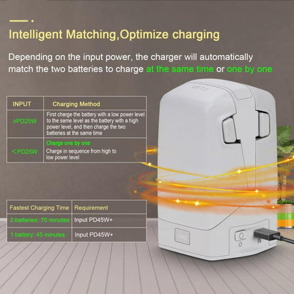 For DJI Flip YX Dual-Slot Vertical Bttery Charger Charging Station With Color Screen, 2-way Vertical Color Screen