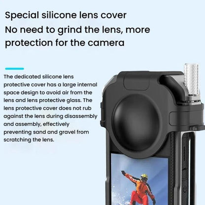 For Insta360 X3 HEPAIL AC62 Metal Rabbit Cage Magnetic Suction Horizontal Vertical Protective Frame, AC62