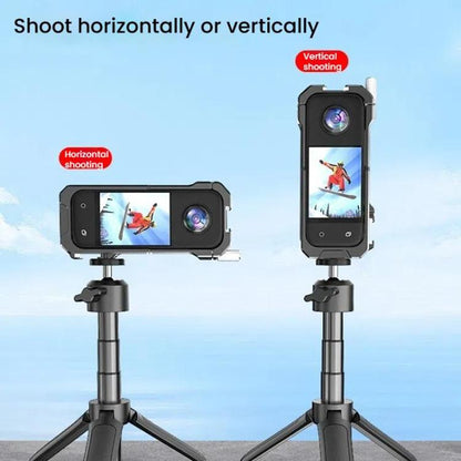 For Insta360 X3 HEPAIL AC62 Metal Rabbit Cage Magnetic Suction Horizontal Vertical Protective Frame, AC62
