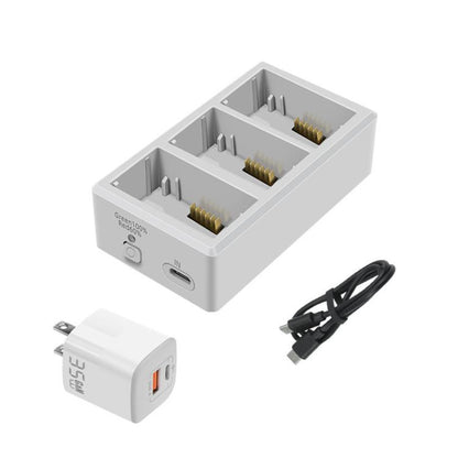 YX 3-Way Battery Charger For DJI Mini 4 Pro/Mini 3/Mini 3 Pro Charging Hub, 35W US Plug, 35W EU Plug, Without Pulg