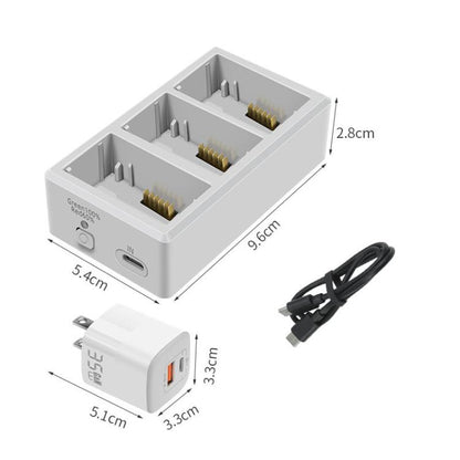 YX 3-Way Battery Charger For DJI Mini 4 Pro/Mini 3/Mini 3 Pro Charging Hub, 35W US Plug, 35W EU Plug, Without Pulg