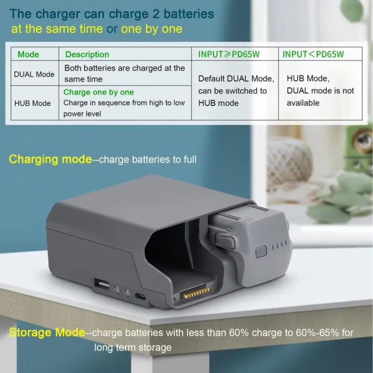 For DJI Air 3/Air 3S YX 2-Way Battery Charger Charging Butler With Color Screen Drone Accessories, 2-Way Color Screen