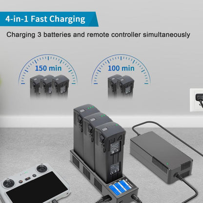 For DJI Mavic 3 Pro / Mavic 3 YX Battery Charger Discharger Hub 3-in-1 Smart Charging Station With Color Screen, US Plug, AU Plug, EU Plug, UK Plug