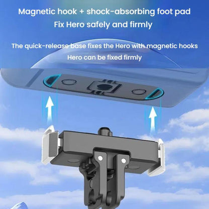 For GoPro HERO13 Black HEPAIL AC67 Magnetic Metal Quick Release Base, AC67