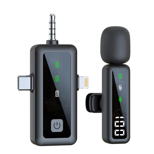 Live Noise Reduction Video Shooting Mini Mobile Phone Microphone Digital Wireless Lapel Microphone, H68 3 In 1 Single Mic, H68 3 In 1 Dual Mic, H67 Type-C Single Mic, H67 Type-C Dual Mic, H67 8 Pin Single Mic, H67 8 Pin Dual Mic