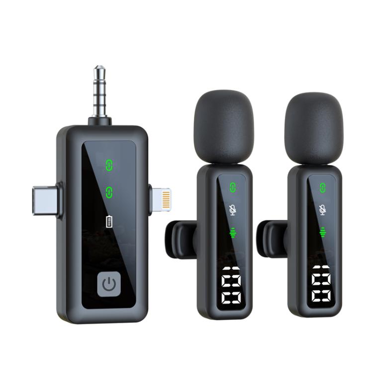 Live Noise Reduction Video Shooting Mini Mobile Phone Microphone Digital Wireless Lapel Microphone, H68 3 In 1 Single Mic, H68 3 In 1 Dual Mic, H67 Type-C Single Mic, H67 Type-C Dual Mic, H67 8 Pin Single Mic, H67 8 Pin Dual Mic