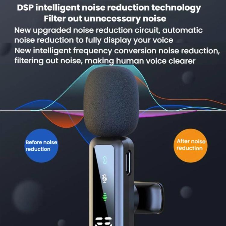 Live Noise Reduction Video Shooting Mini Mobile Phone Microphone Digital Wireless Lapel Microphone, H68 3 In 1 Single Mic, H68 3 In 1 Dual Mic, H67 Type-C Single Mic, H67 Type-C Dual Mic, H67 8 Pin Single Mic, H67 8 Pin Dual Mic