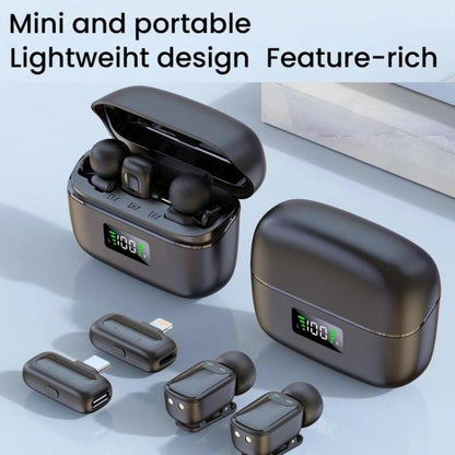 Dual Microphone Mini Wireless Finger Clip Microphone Mobile Phone Live Noise Reduction Bluetooth Microphone, Type-C, 8 Pin