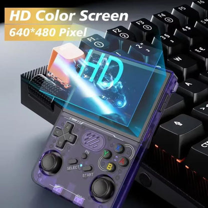 R36XX Dual-Band WiFi Handheld Game Console 3.5-Inch IPS HD Mipi Screen Open-Source Linux OS, 64G, 128G
