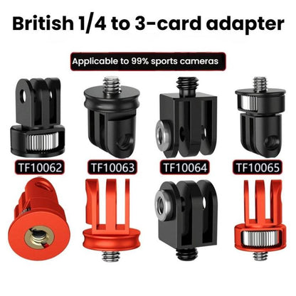 Three-Slot Adapter Camera Cage 360-Degree Rotating Connector Tripod 1/4 Inch Adapter, TFSM062, TFSM062-B, TFSM063, TFSM063-B, TFSM064, TFSM065, TFSM065-B