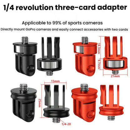 Three-Slot Adapter Camera Cage 360-Degree Rotating Connector Tripod 1/4 Inch Adapter, TFSM062, TFSM062-B, TFSM063, TFSM063-B, TFSM064, TFSM065, TFSM065-B