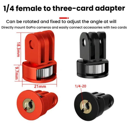 Three-Slot Adapter Camera Cage 360-Degree Rotating Connector Tripod 1/4 Inch Adapter, TFSM062, TFSM062-B, TFSM063, TFSM063-B, TFSM064, TFSM065, TFSM065-B
