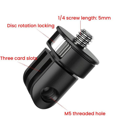 Three-Slot Adapter Camera Cage 360-Degree Rotating Connector Tripod 1/4 Inch Adapter, TFSM062, TFSM062-B, TFSM063, TFSM063-B, TFSM064, TFSM065, TFSM065-B