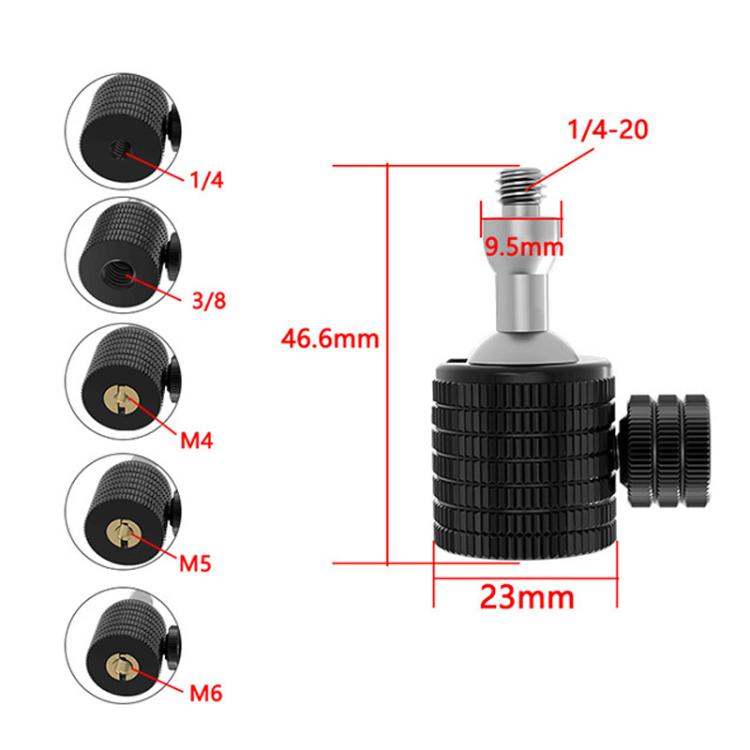 Female To 1/4 Male Universal Mini Ball Head Adapter Mount Aluminium Alloy Mobile Phone Camera Tripod Accessories, Q1 1/4, Q1-B 1/4, Q2 3/8, Q2-B 3/8, Q3 M4, Q3-B M4, Q4 M5, Q4-B M5, Q5 M6, Q5-B M6