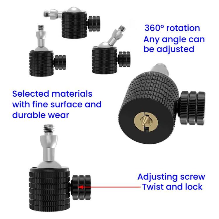 Female To 1/4 Male Universal Mini Ball Head Adapter Mount Aluminium Alloy Mobile Phone Camera Tripod Accessories, Q1 1/4, Q1-B 1/4, Q2 3/8, Q2-B 3/8, Q3 M4, Q3-B M4, Q4 M5, Q4-B M5, Q5 M6, Q5-B M6