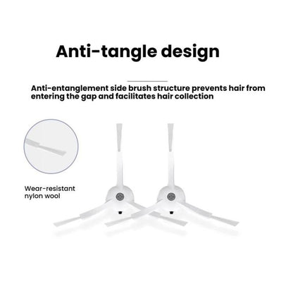 For Xiaomi Roborock S50/T4/T6/T7 Vacuum Robot Replacement Parts, Main Brush, 2pairs Side Brush White, 2pairs Side Brush Black, 1pair Filter, Main Brush Cover, Dust Bin