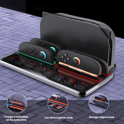 For Nintendo Switch 2 Controller Charging Dock Ultra-thin Stand With 8 Game Card Storage, UT01 Charging Dock