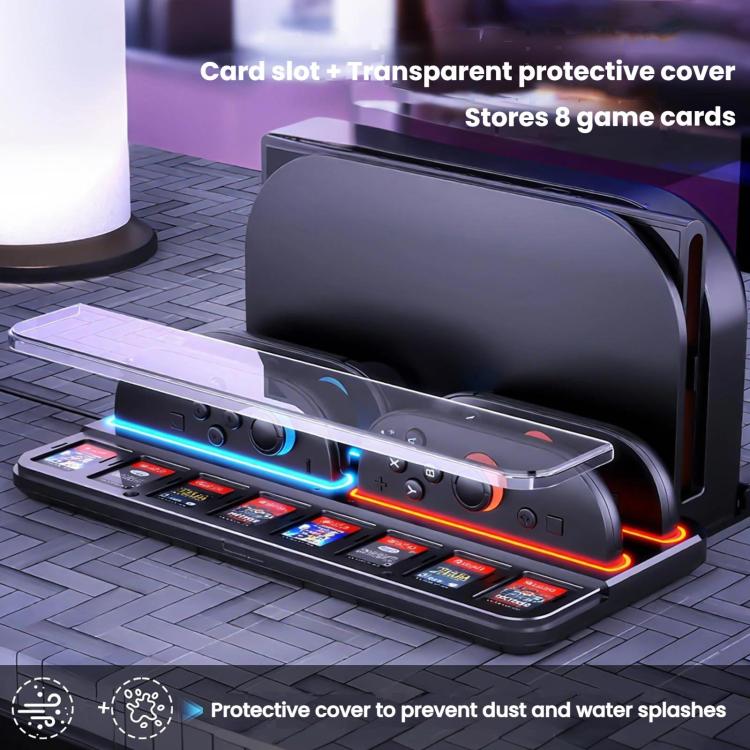 For Nintendo Switch 2 Controller Charging Dock Ultra-thin Stand With 8 Game Card Storage, UT01 Charging Dock